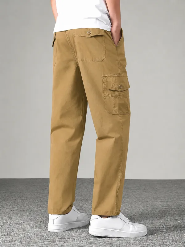 Khaki_Premium_Cotton_Relaxed_Fit_Cargo_Pant_For_Men
