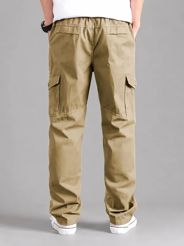 Khaki_Premium_Cotton_Relaxed_Fit_Cargo_Pant_For_Men