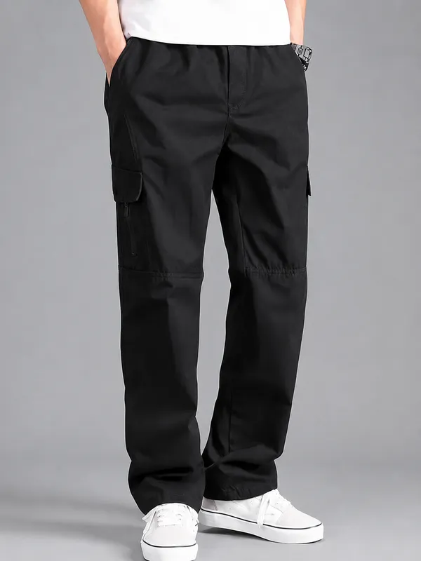 Black_Premium_Cotton_Relaxed_Fit_Cargo_Pant_For_Men