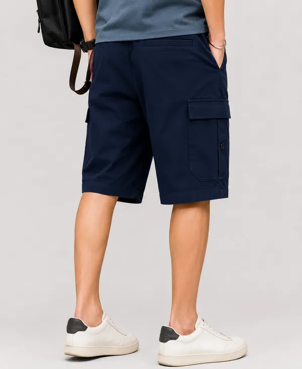 Navy_Blue_Premium_Cotton_Relaxed_Fit_Cargo_Shorts_For_Men