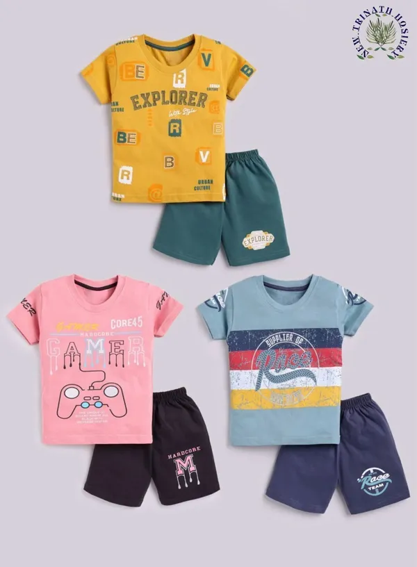 NEW_TRINATH_HOSIERY_Boys_Casual_T-shirt_Shorts_(Multicolour)