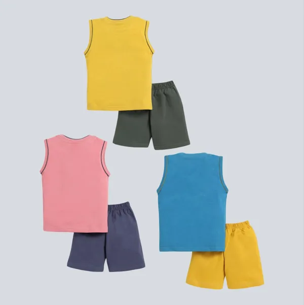 NEW_TRINATH_HOSIERY_Boys_Casual_T-shirt_Shorts_(Mustard,Blue,Wine)