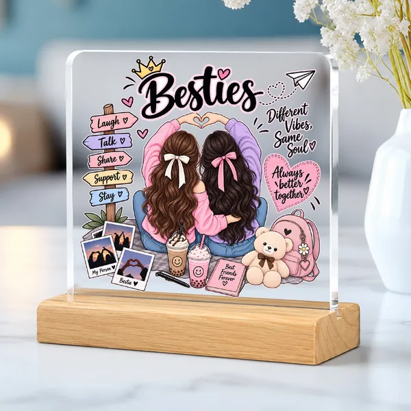 Pinewood_Acrylic_Friendship_Illustration_Tabletop_Photo_Frame