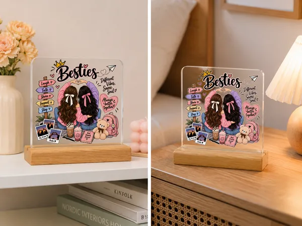 Pinewood_Acrylic_Friendship_Illustration_Tabletop_Photo_Frame