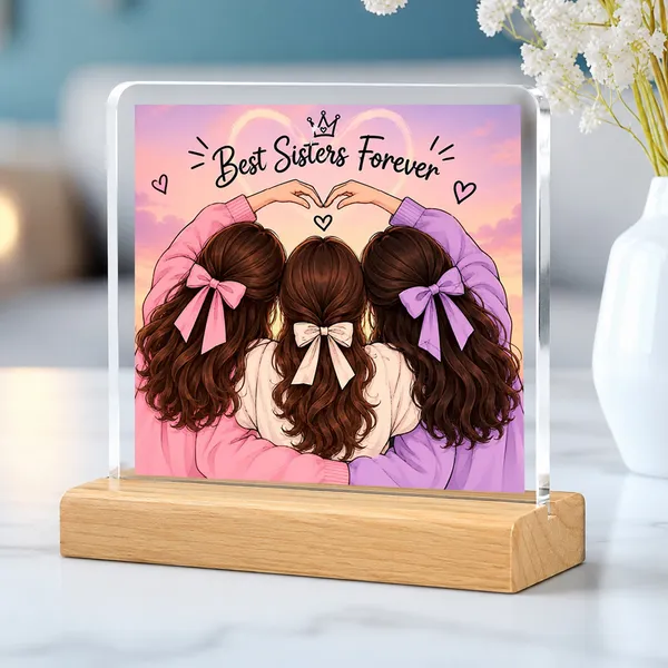 Pinewood_Acrylic_Sisters_Forever_Personalized_Photo_Frame