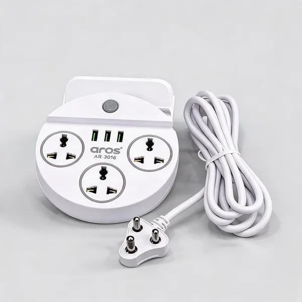 Aros_AR-3016_3_Socket_USB_Power_Strip_With_Mobile_Stand