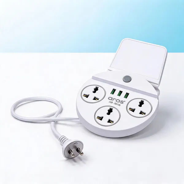 Aros_AR-3016_3_Socket_USB_Power_Strip_With_Mobile_Stand