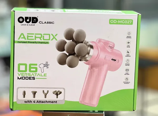 AeroX_Pink_Handheld_Massage_Gun_With_4_Attachments