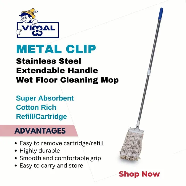Metal_Clip_with_Cotton_Looped_Threads_Wet_Floor_Cleaning_Mop_With_Extendable_Handle