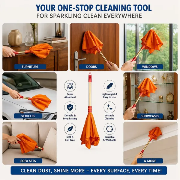 Combo_Set_of_Golden_Handle_Duster_(Dust_Mop_-_1_Unit)_and_High_Density_Dust_Cleaning_Flannel_Cloths_(6_pcs)