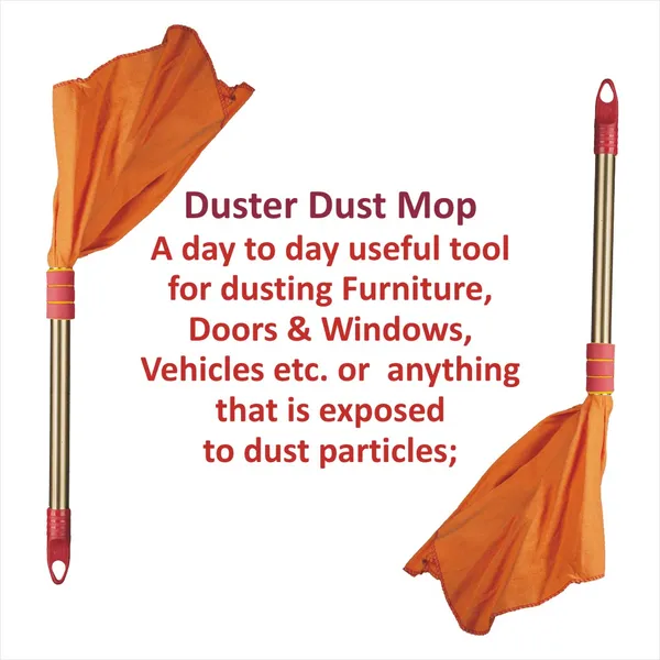 Combo_Set_of_Golden_Handle_Duster_(Dust_Mop_-_2_pcs.)_and_High_Density_Dust_Cleaning_Flannel_Cloths_(6_pcs)