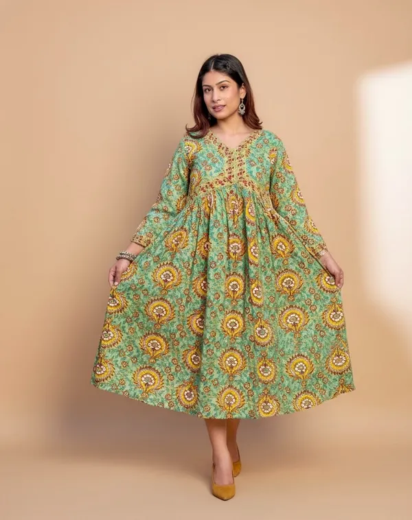 Green_Printed_Flared_Anarkali_Dress_for_Women