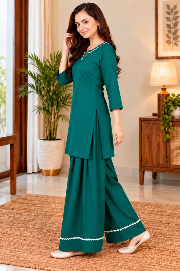 Teal_Straight_Kurta_Palazzo_Set_for_Women