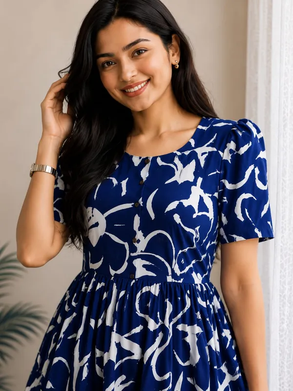 Blue_Cotton_Dress_For_Women