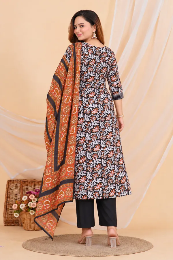 Black_Printed_Straight_Kurta_Set_For_Women
