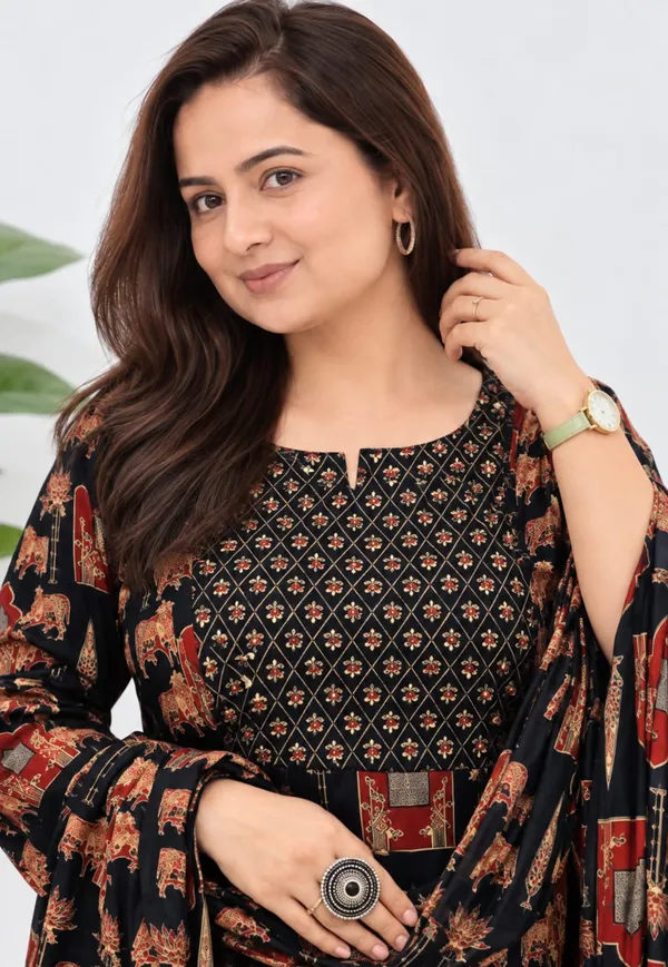 Black_Printed_Anarkali_Kurta_Set_for_Women