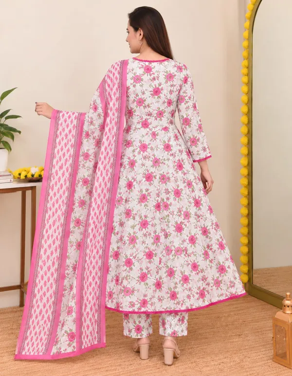 White_Pink_Floral_Anarkali_Kurta_Set_for_Women