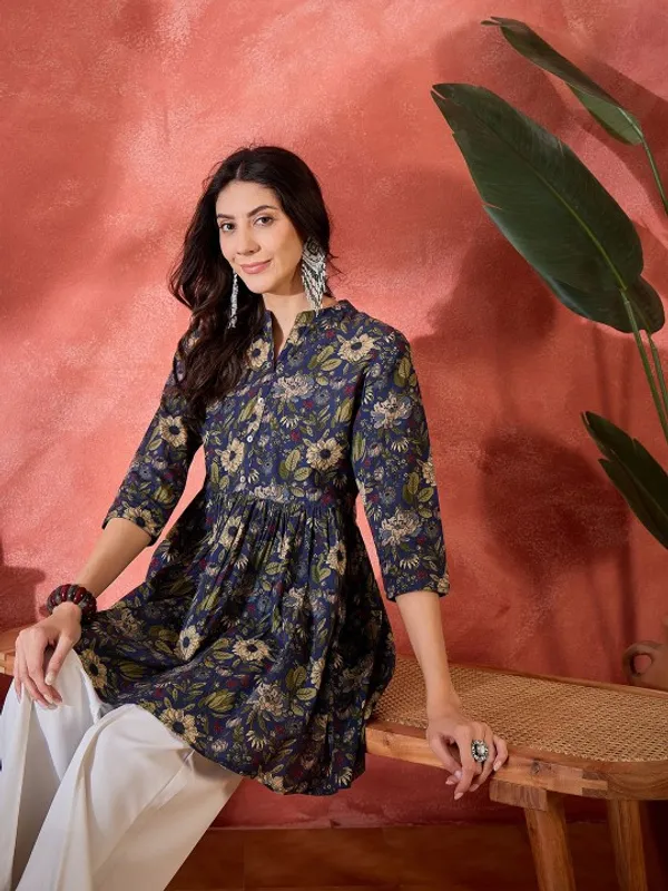 Navy_Blue_Cotton_Top_For_Women