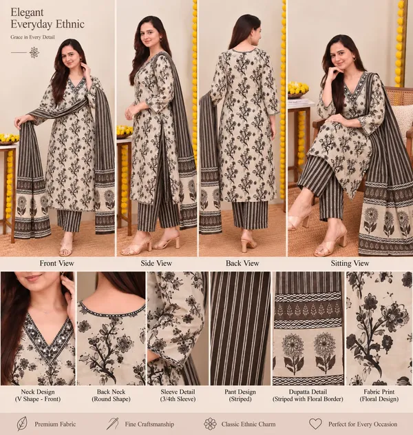 Beige_Floral_Printed_Ethnic_Suit_Set_For_Women