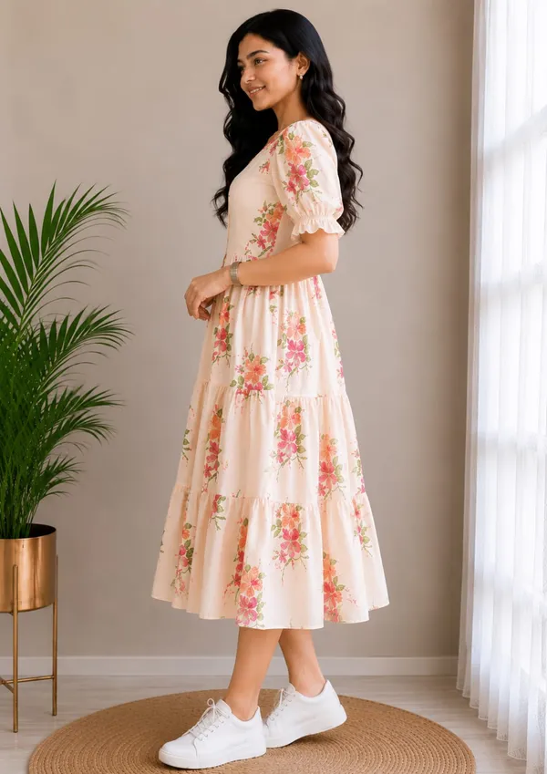 Cream_Cotton_Dress_For_Women
