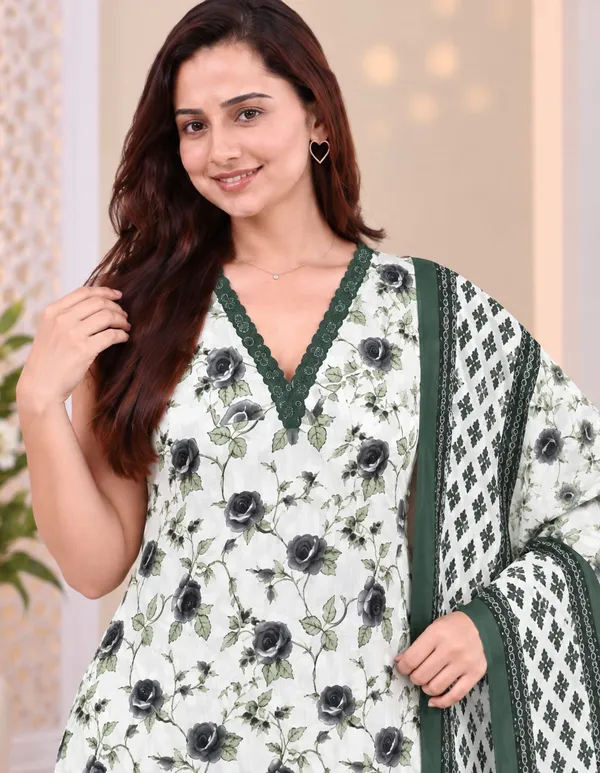 White_Floral_Print_Straight_Kurta_Set_for_Women