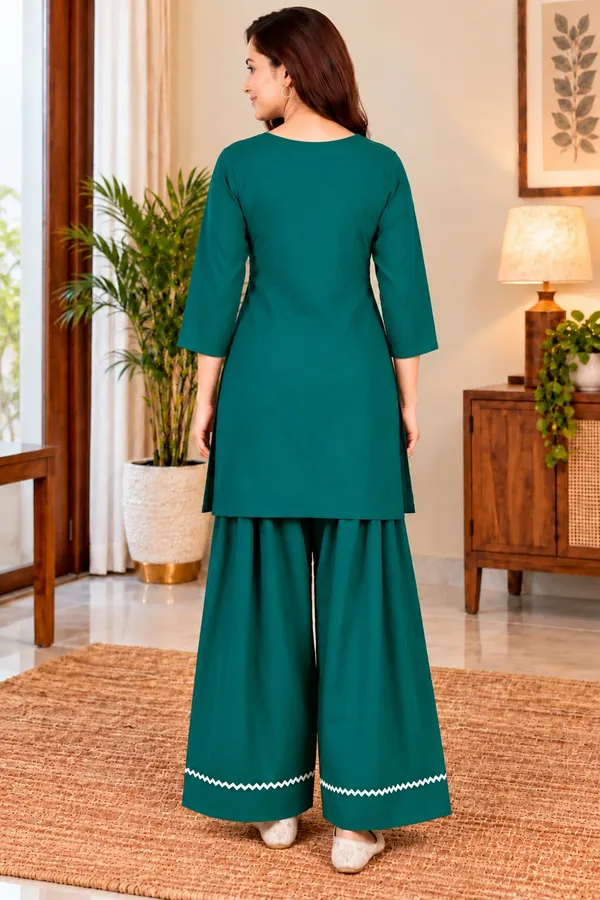 Teal_Straight_Kurta_Palazzo_Set_for_Women