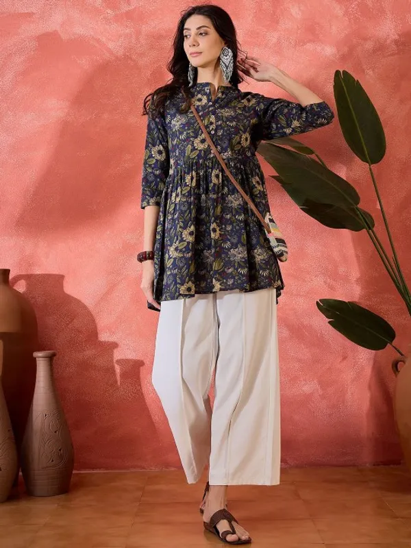 Navy_Blue_Cotton_Top_For_Women