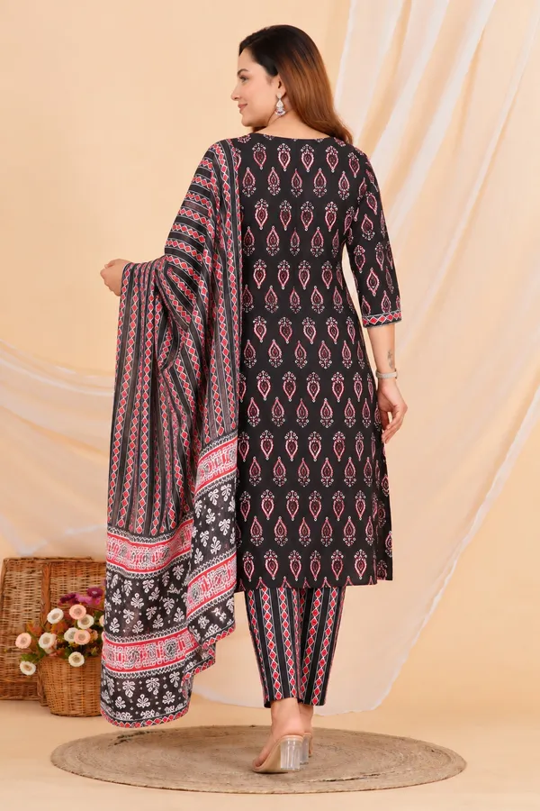 Black_Printed_Straight_Kurta_Set_For_Women