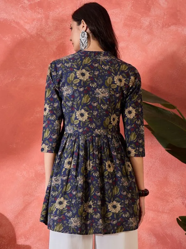 Navy_Blue_Cotton_Top_For_Women
