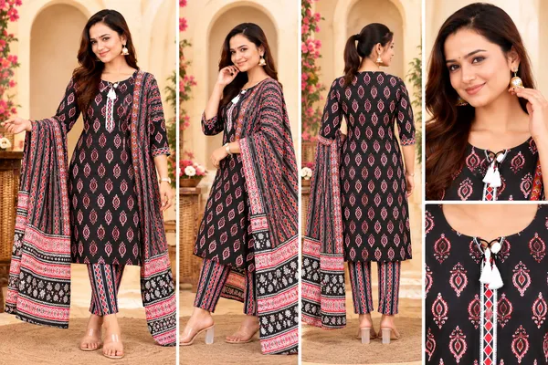 Black_Printed_Straight_Kurta_Set_For_Women