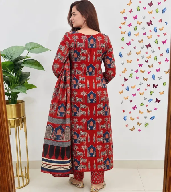 Red_Printed_Straight_Kurta_Set_for_Women