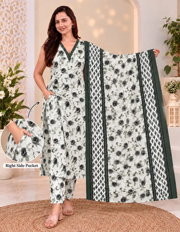 White_Floral_Print_Straight_Kurta_Set_for_Women