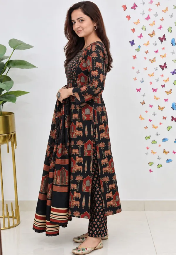 Black_Printed_Anarkali_Kurta_Set_for_Women