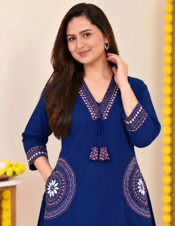 Blue_Rayon_Printed_Kurta_Pant_Set_for_Women