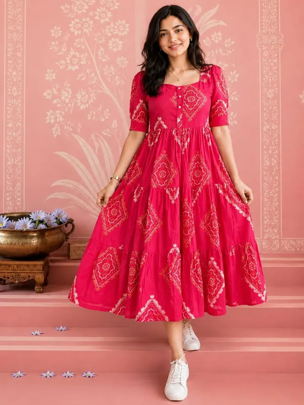 Pink_Cotton_Dress_For_Women