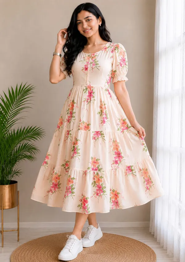 Cream_Cotton_Dress_For_Women