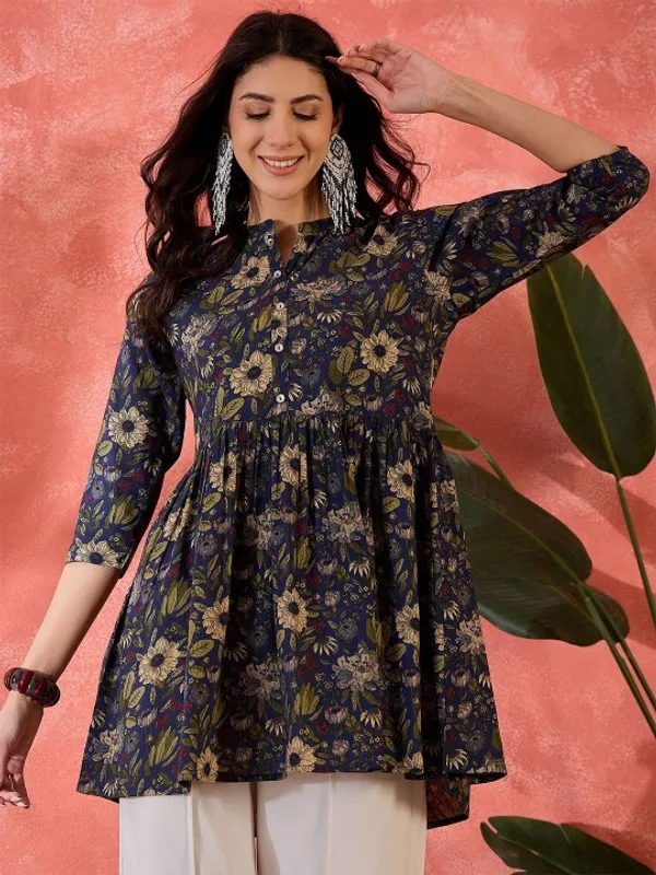 Navy_Blue_Cotton_Top_For_Women