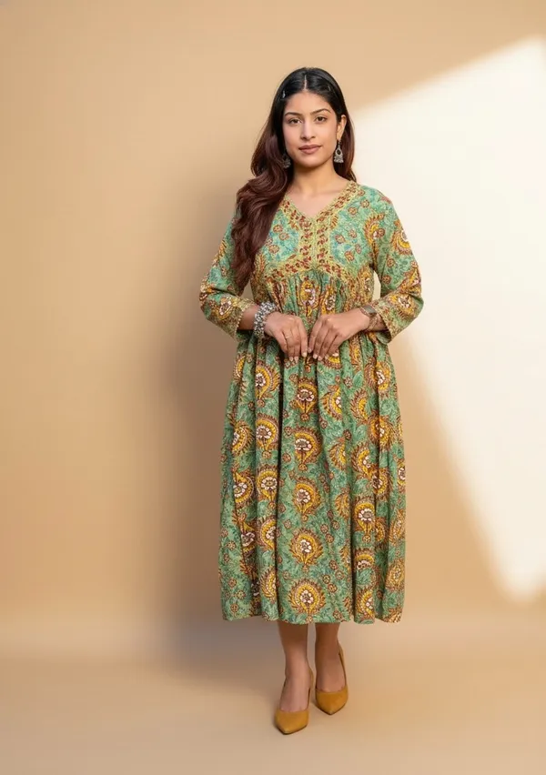 Green_Printed_Flared_Anarkali_Dress_for_Women