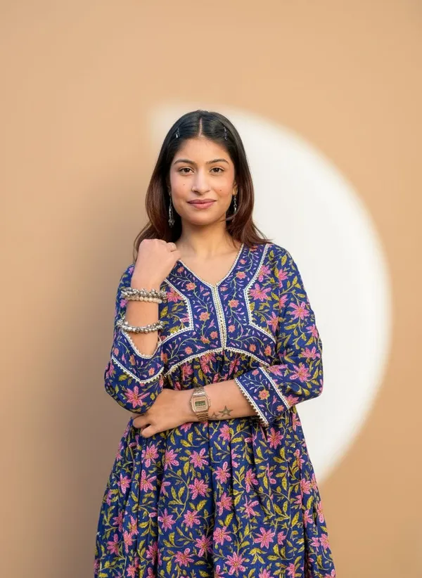 Navy_Floral_Printed_Fit_And_Flare_Dress_For_Women