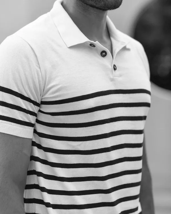 Black-White_Cotton_Nautical_Striped_Flat_Knit_Polo_T-Shirt_For_Men