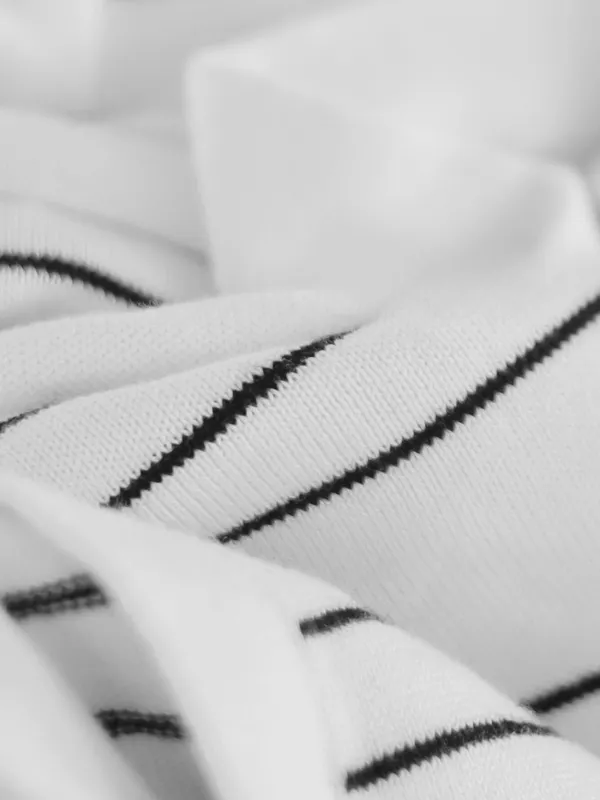 White_Cotton_Vertical_Striped_Flat_Knit_Polo_T-Shirt_For_Men