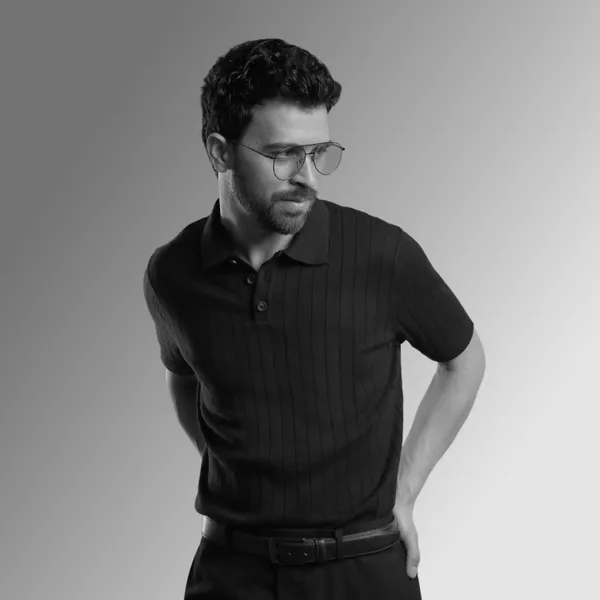 Black_Cotton_Ribbed_Flat_Knit_Polo_T-Shirt_For_Men
