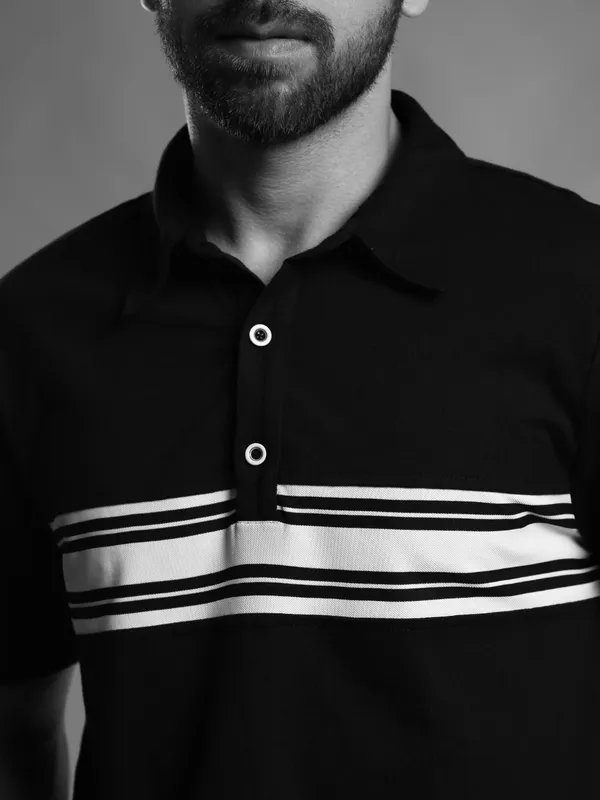 Black_Polyester_Striped_Performance_Polo_T-Shirt_For_Men