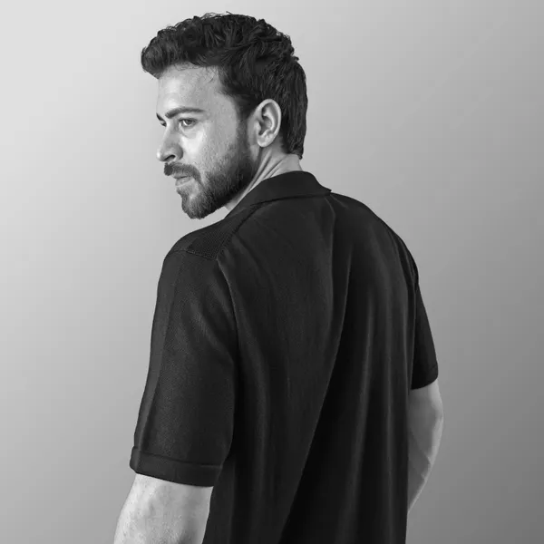 Black_Cotton_Chevron_Flat_Knit_Half_Sleeve_Shirt_For_Men