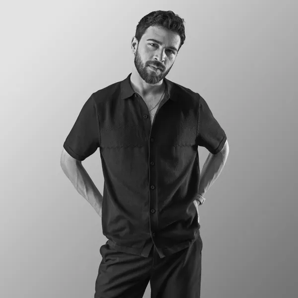 Black_Cotton_Chevron_Flat_Knit_Half_Sleeve_Shirt_For_Men