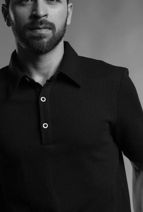 Black_Polyester_Textured_Performance_Polo_T-Shirt_For_Men