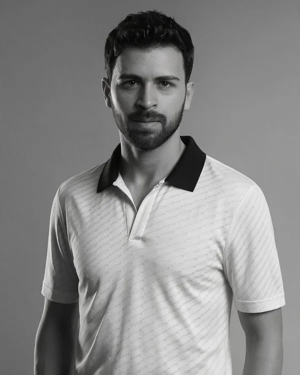 White_Polyester_Black_Collar_Textured_Performance_Polo_T-Shirt_For_Men