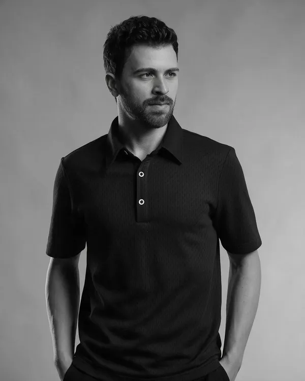 Black_Polyester_Textured_Performance_Polo_T-Shirt_For_Men