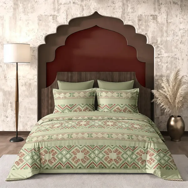 Green_Cotton_Super_King_Double_Bedsheet_For_Bedroom