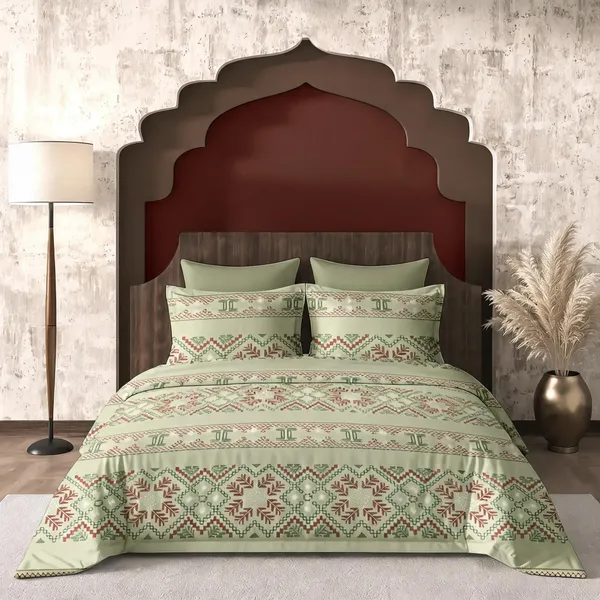 Green_Cotton_Super_King_Double_Bedsheet_For_Bedroom